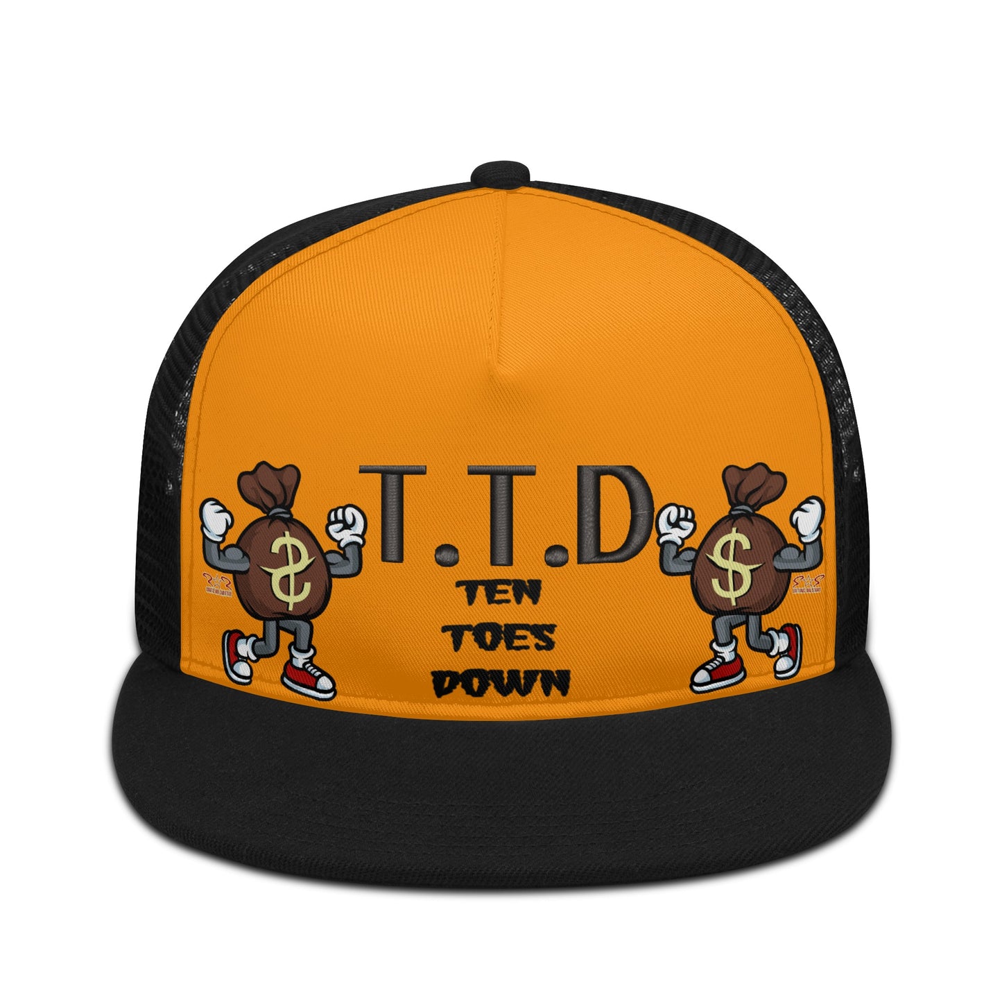 T.T.D (Ten Toes Down) Orange/Black Star Snap Backs