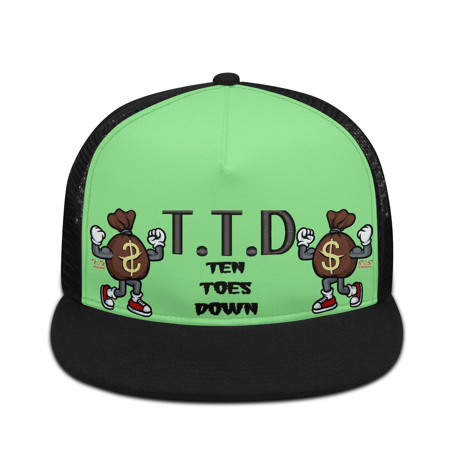 T.T.D (Ten Toes Down) MintGreen/Black Star Snap Backs