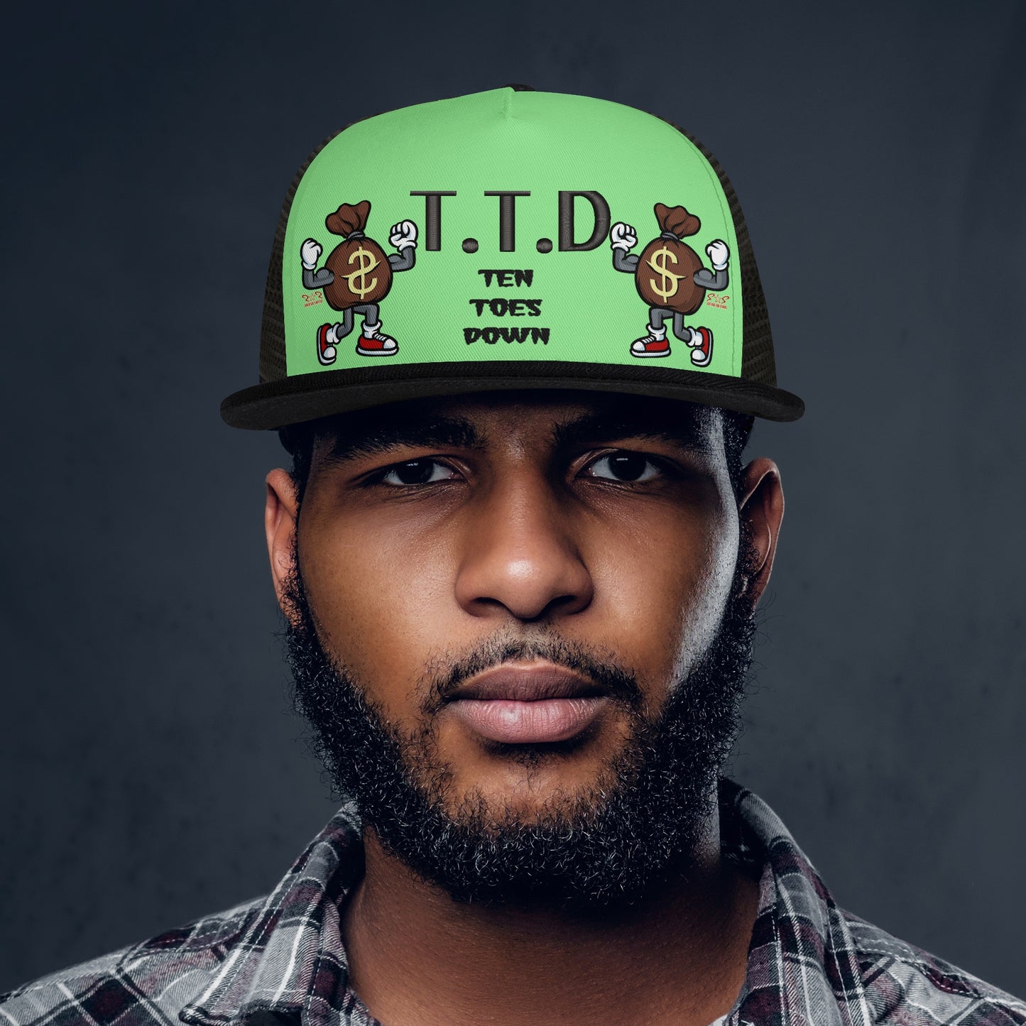 T.T.D (Ten Toes Down) MintGreen/Black Star Snap Backs