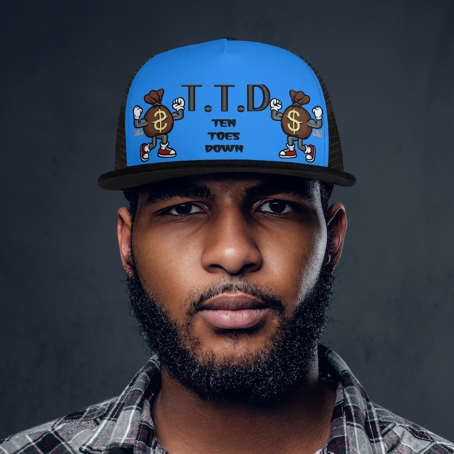 T.T.D (Ten Toes Down) Blue/Black Star Snap Backs