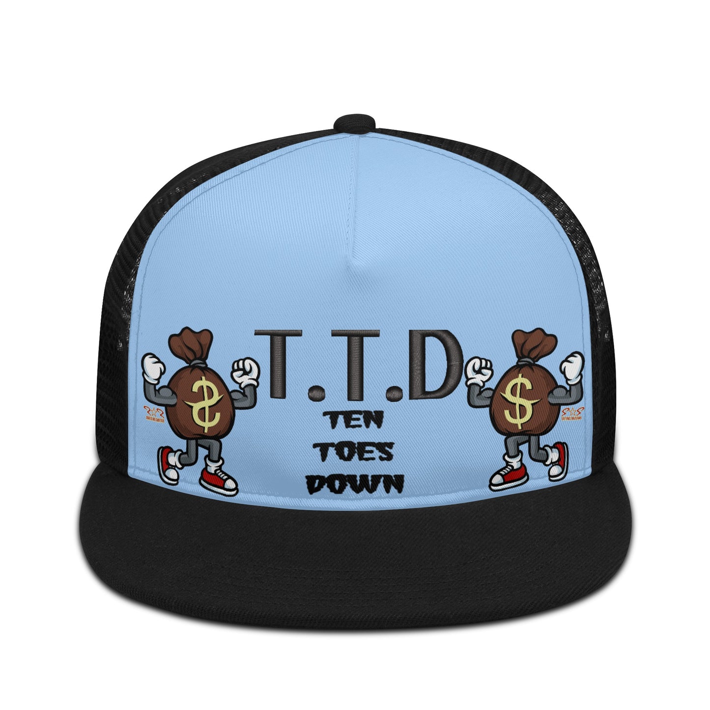 T.T.D (Ten Toes Down) SkyBlue/Black Star Snap Backs