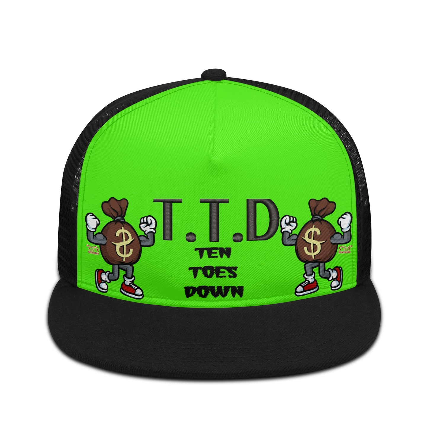 T.T.D (Ten Toes Down) GooGreen/Black Star Snap Backs