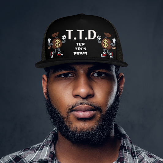 T.T.D (Ten Toes Down) Black/Black Star Snap Backs