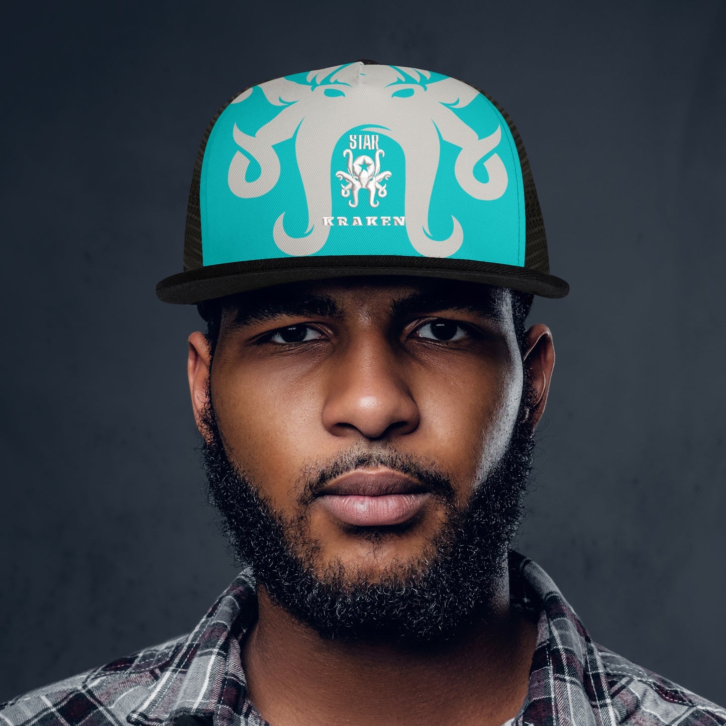 Star Kraken Turquoise/Black Star Snap Backs