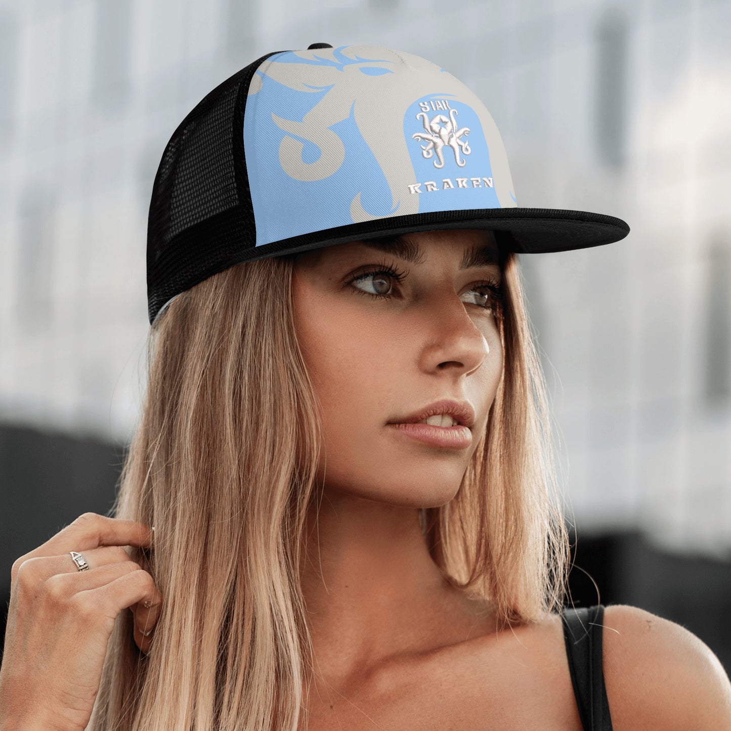 Star Kraken SkyBlue/Black Star Snap Backs