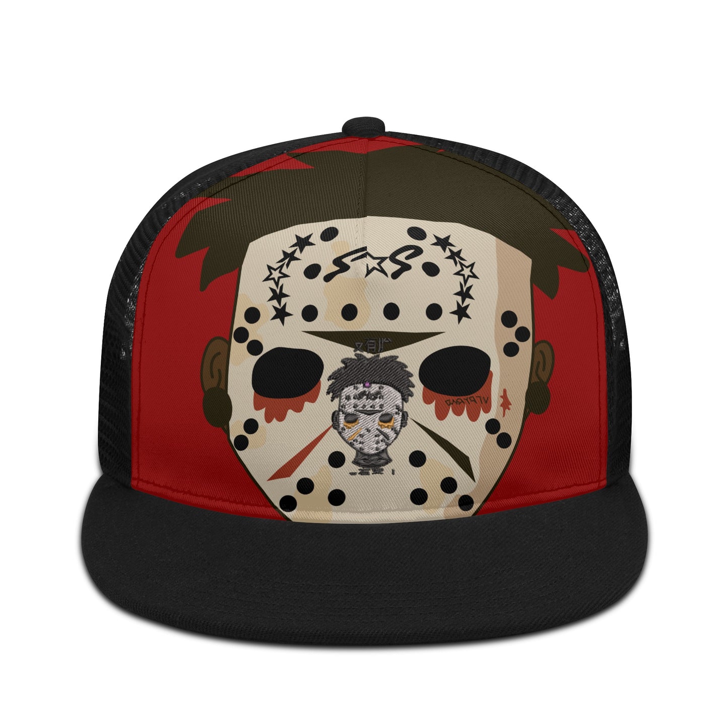 No Face, No Case Maroon/Black Star Snap Backs