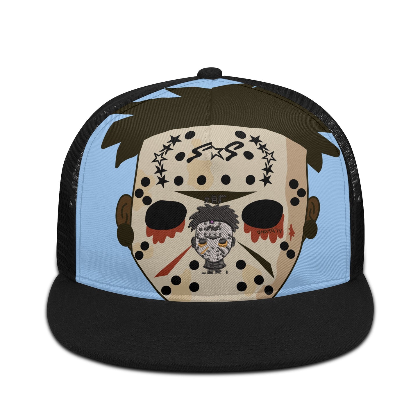 No Face, No Case SkyBlue/Black Star Snap Backs