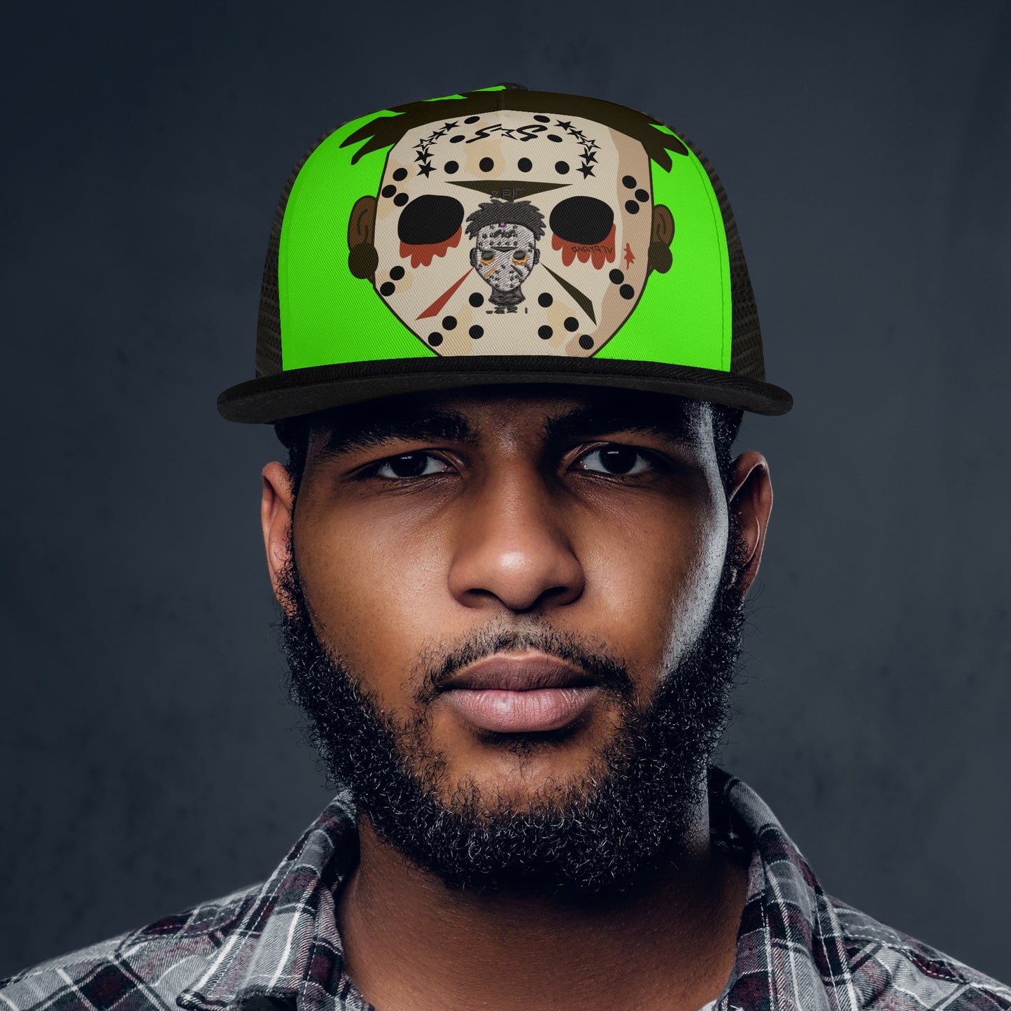 No Face, No Case GooGreen/Black Star Snap Backs