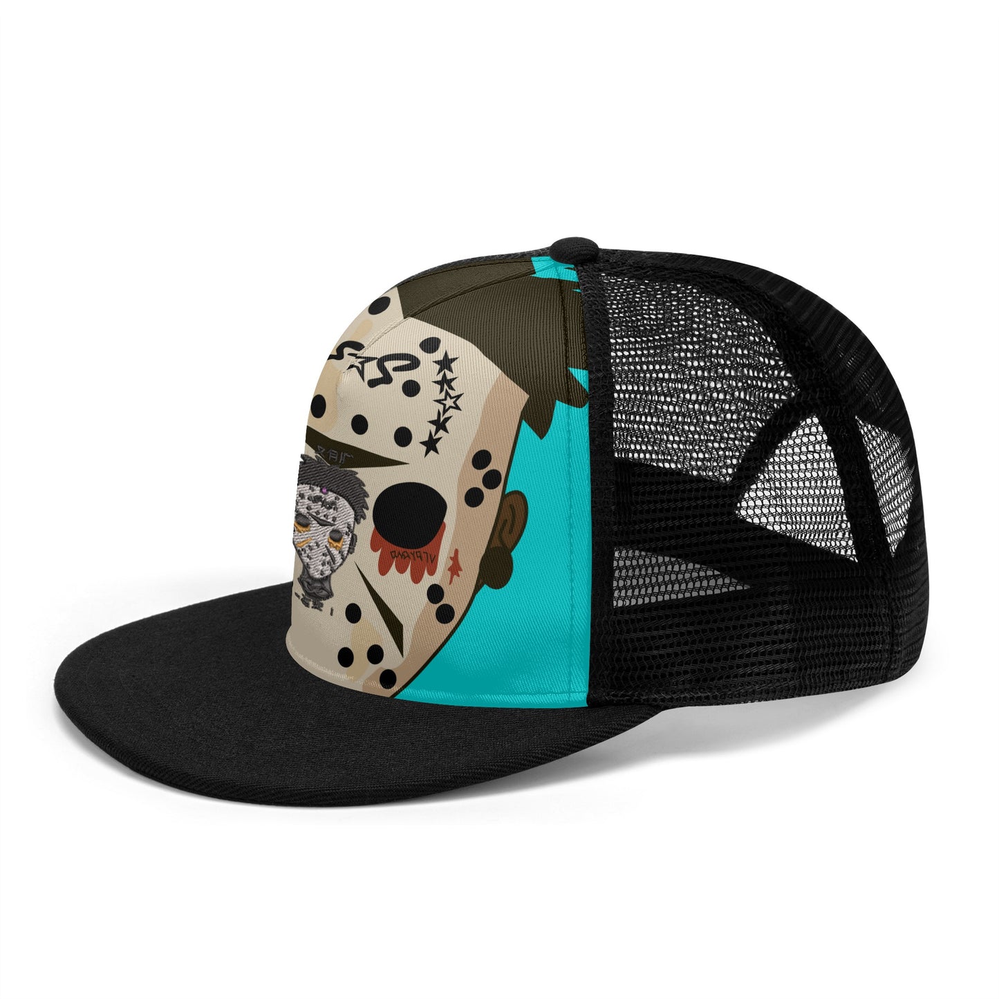 No Face, No Case Turquoise/Black Star Snap Backs