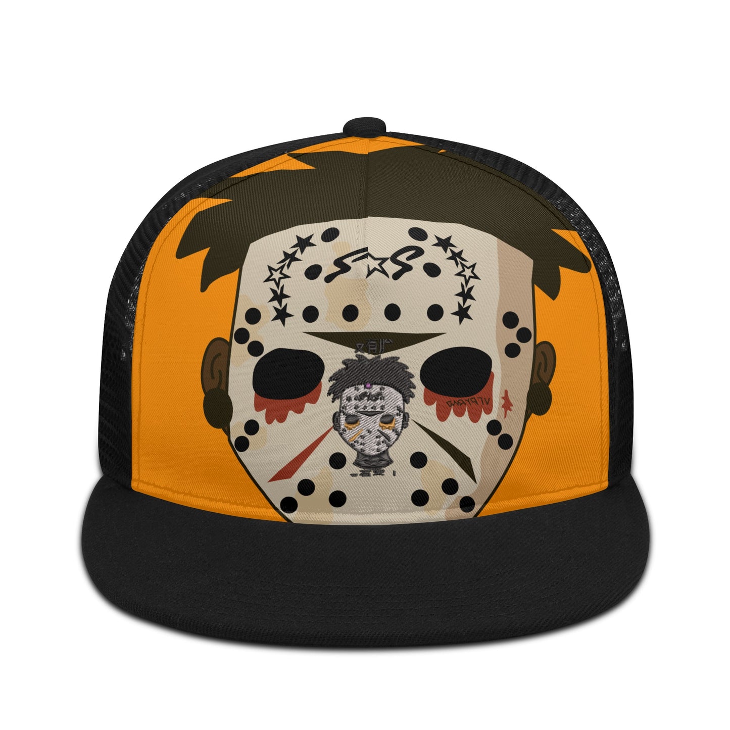 No Face, No Case Orange/Black Star Snap Backs