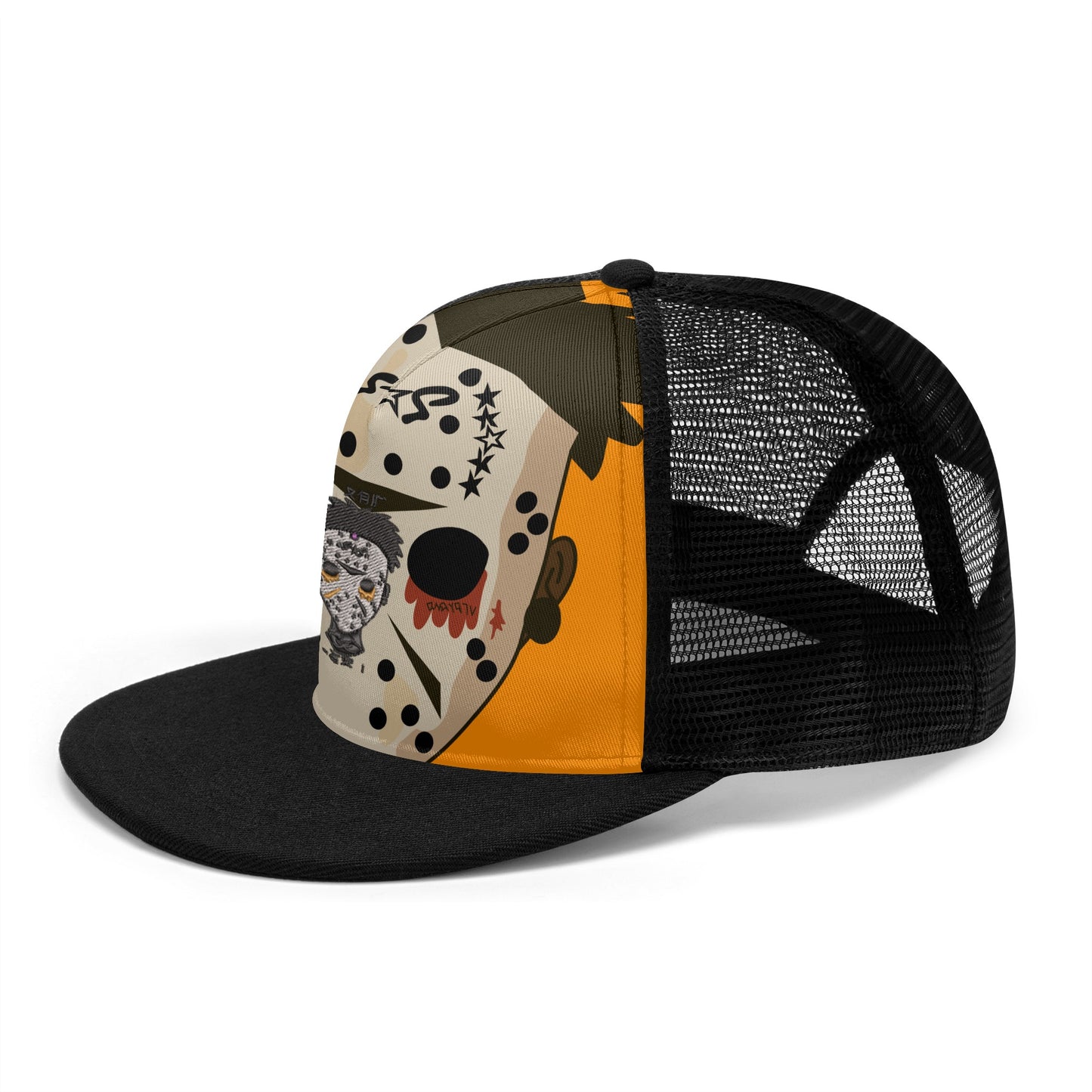 No Face, No Case Orange/Black Star Snap Backs