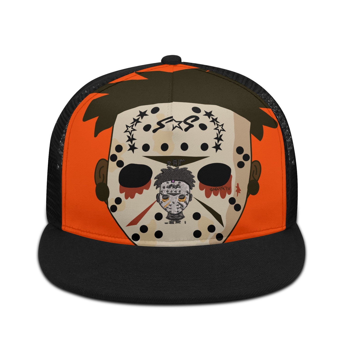 No Face, No Case DarkOrange/Black Star Snap Backs