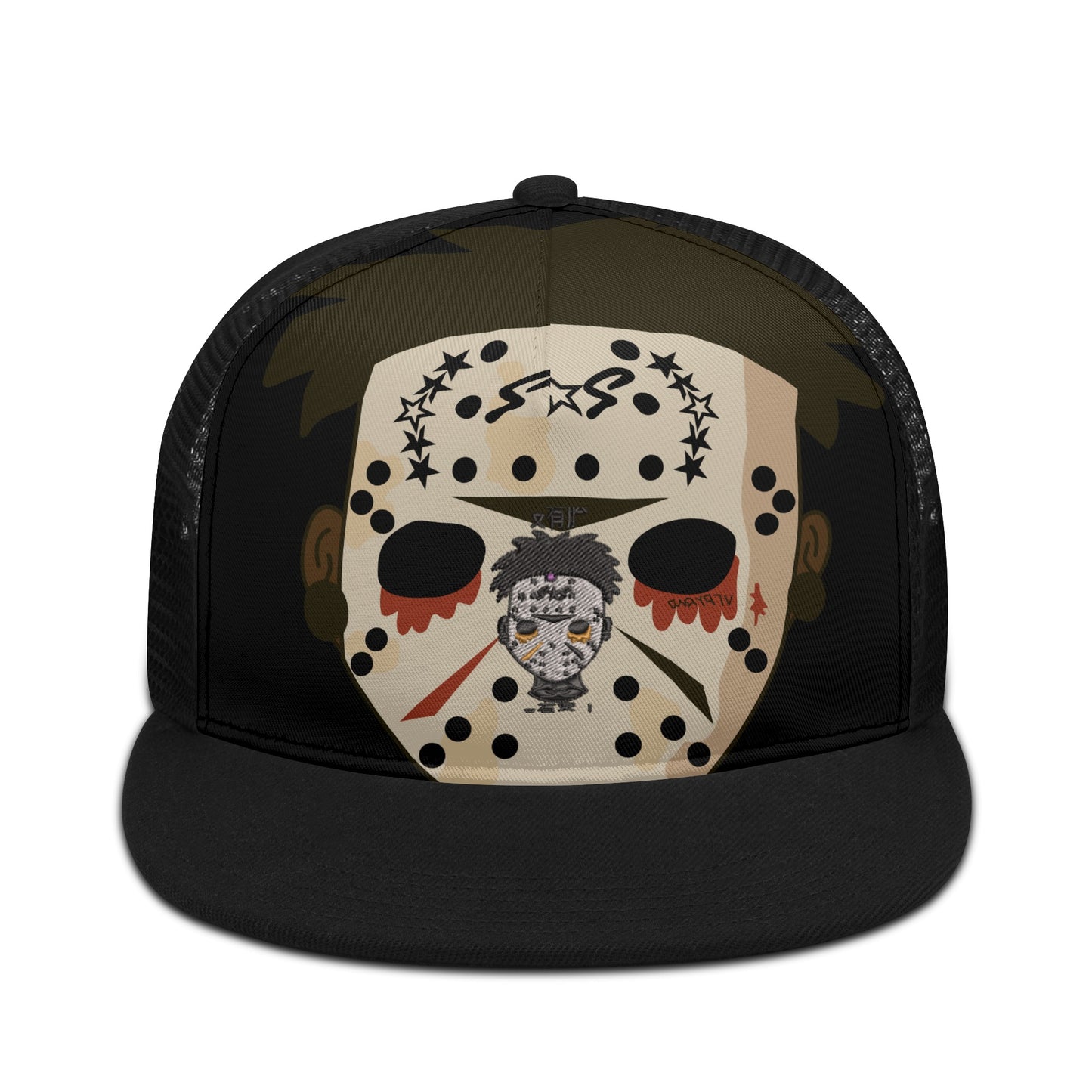 No Face, No Case Black/Black Star Snap Backs