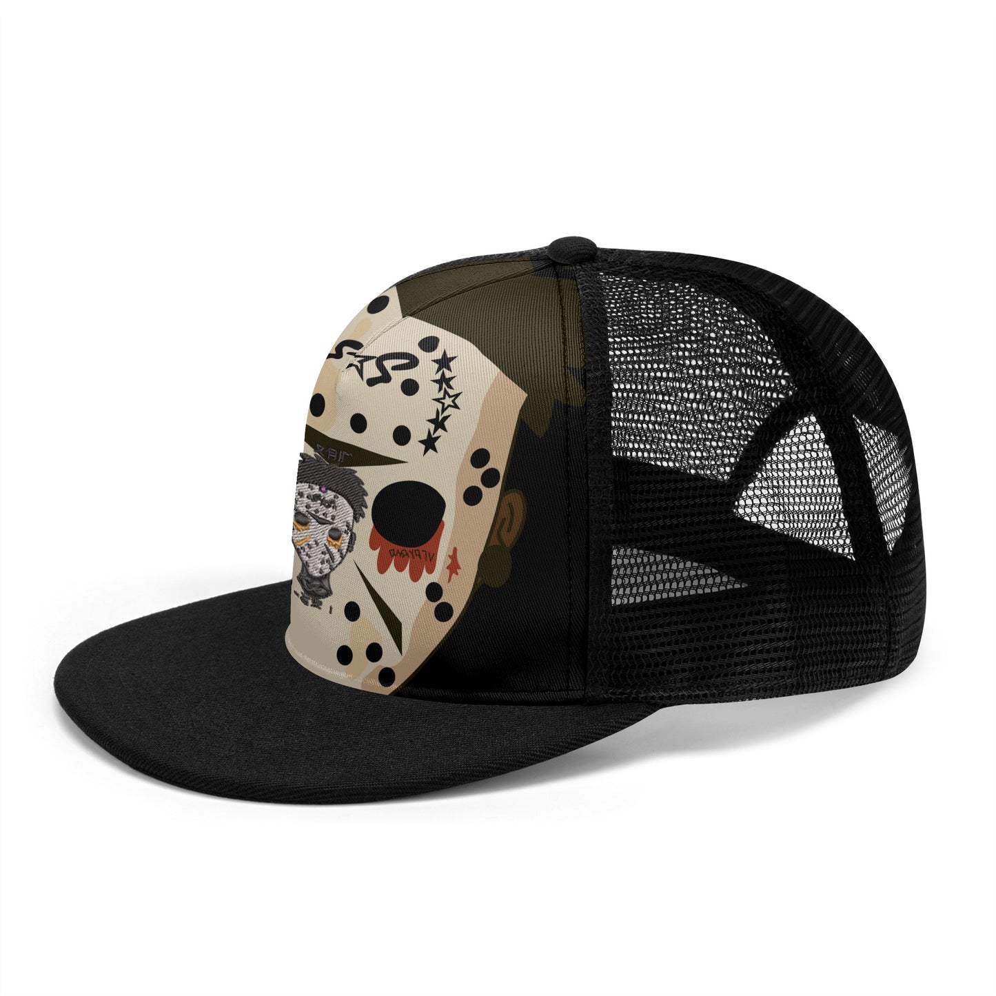 No Face, No Case Black/Black Star Snap Backs