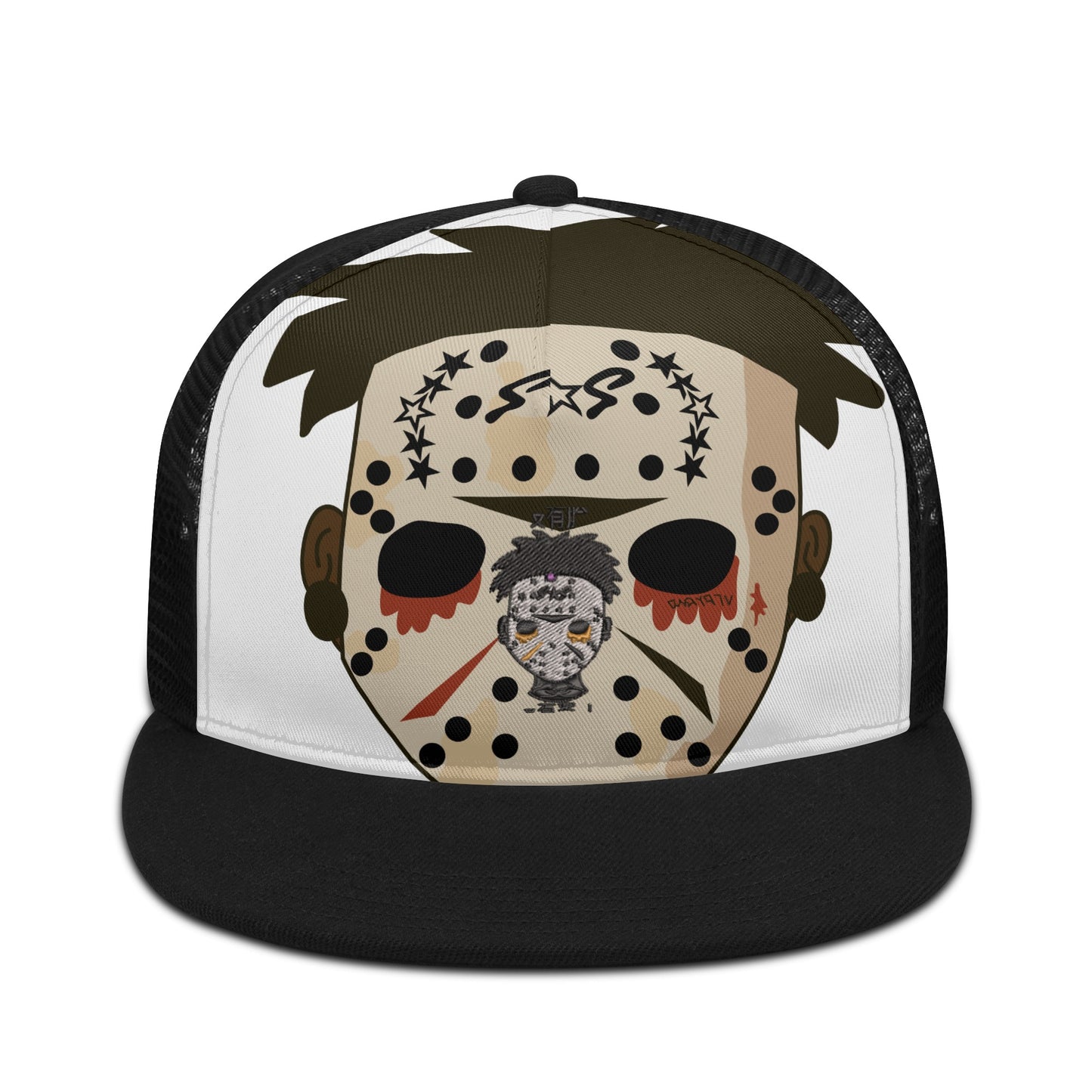 No Face, No Case White/Black Star Snap Backs