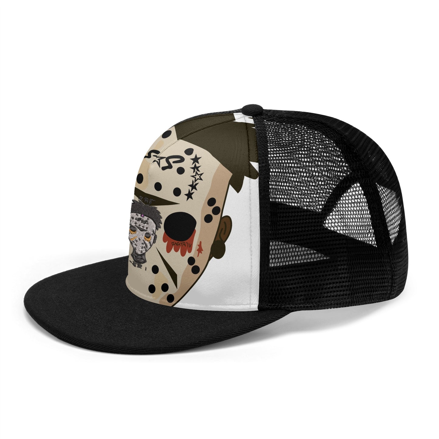 No Face, No Case White/Black Star Snap Backs