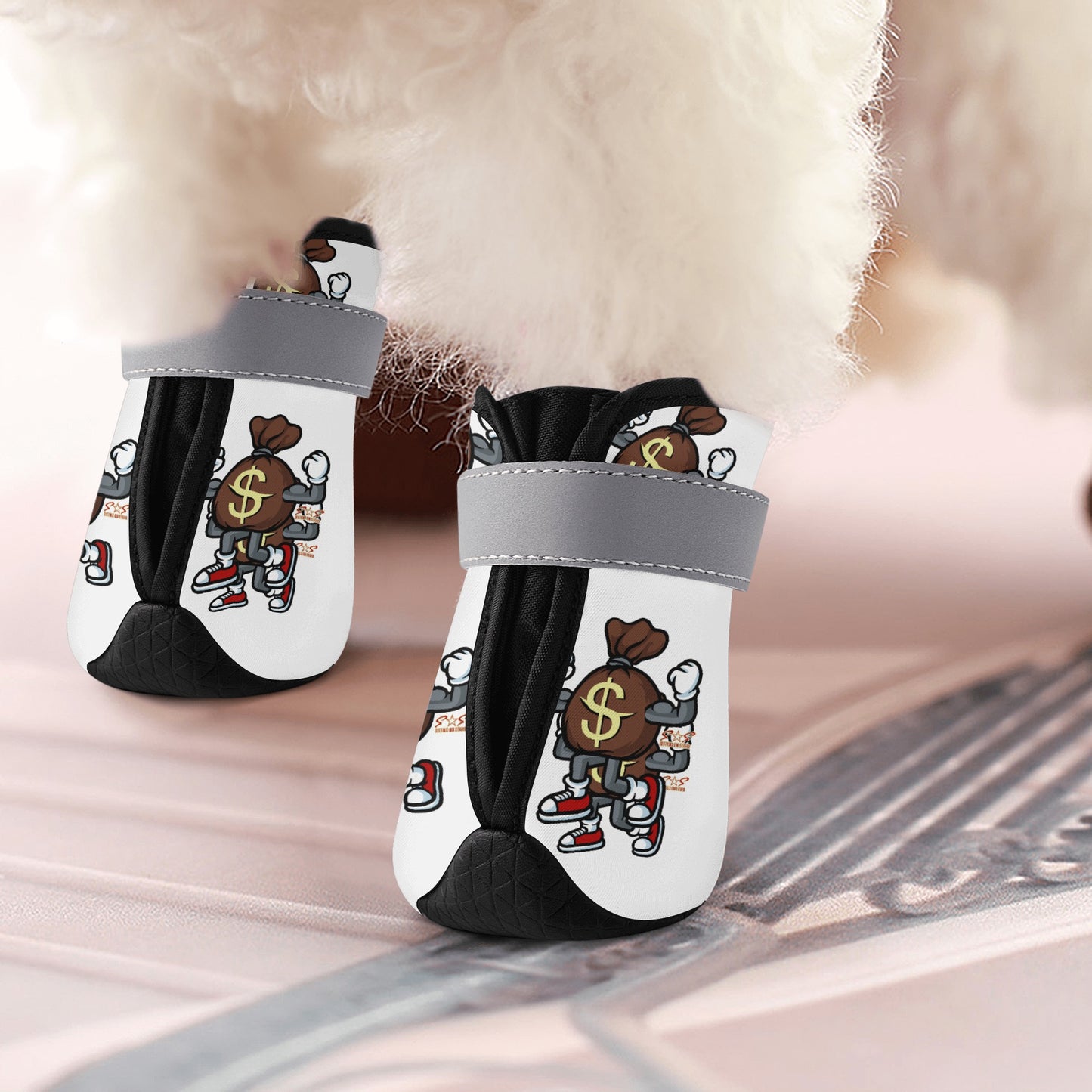 T.T.D (Ten Toes Down) White Non Slip Dog Socks