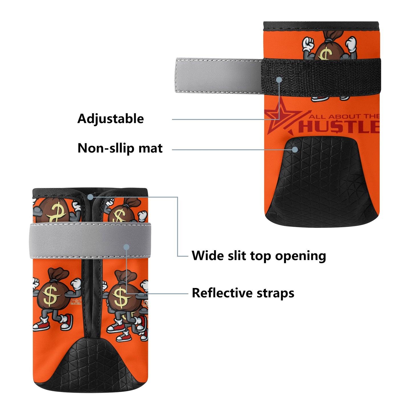 T.T.D (Ten Toes Down) Dark Orange Non Slip Dog Socks