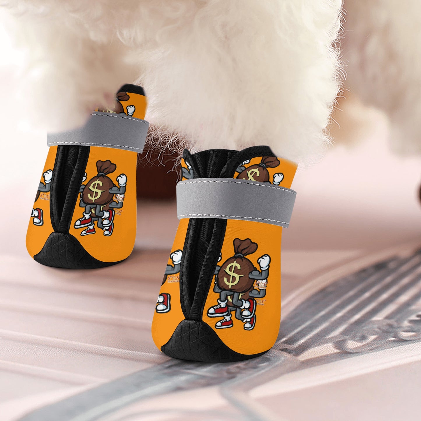 T.T.D (Ten Toes Down) Orange Non Slip Dog Socks