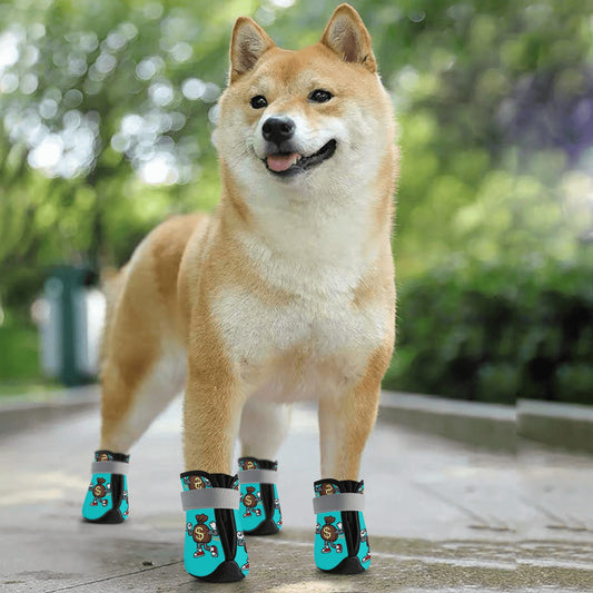 T.T.D (Ten Toes Down) Turquoise Non Slip Dog Socks