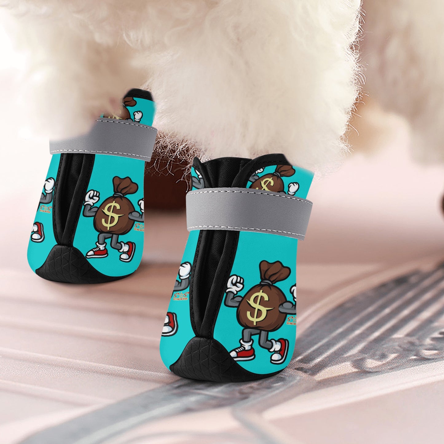 T.T.D (Ten Toes Down) Turquoise Non Slip Dog Socks