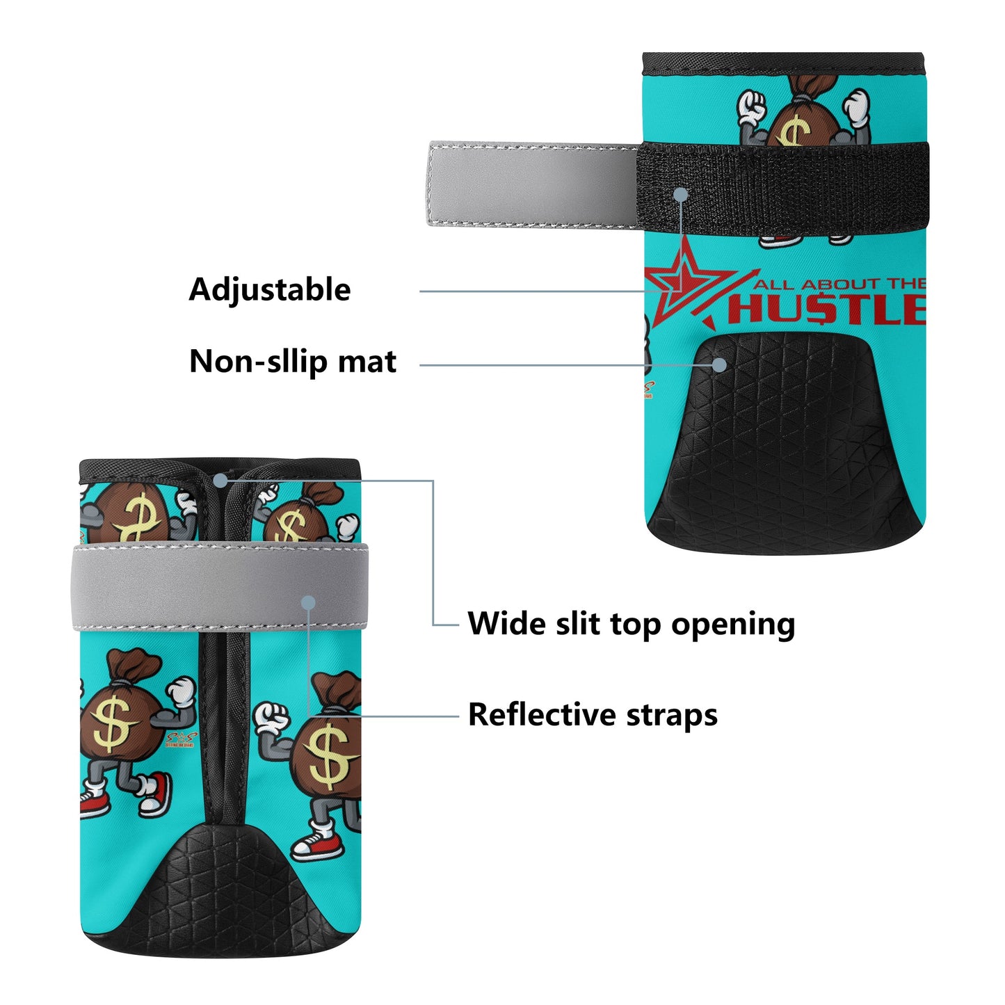 T.T.D (Ten Toes Down) Turquoise Non Slip Dog Socks