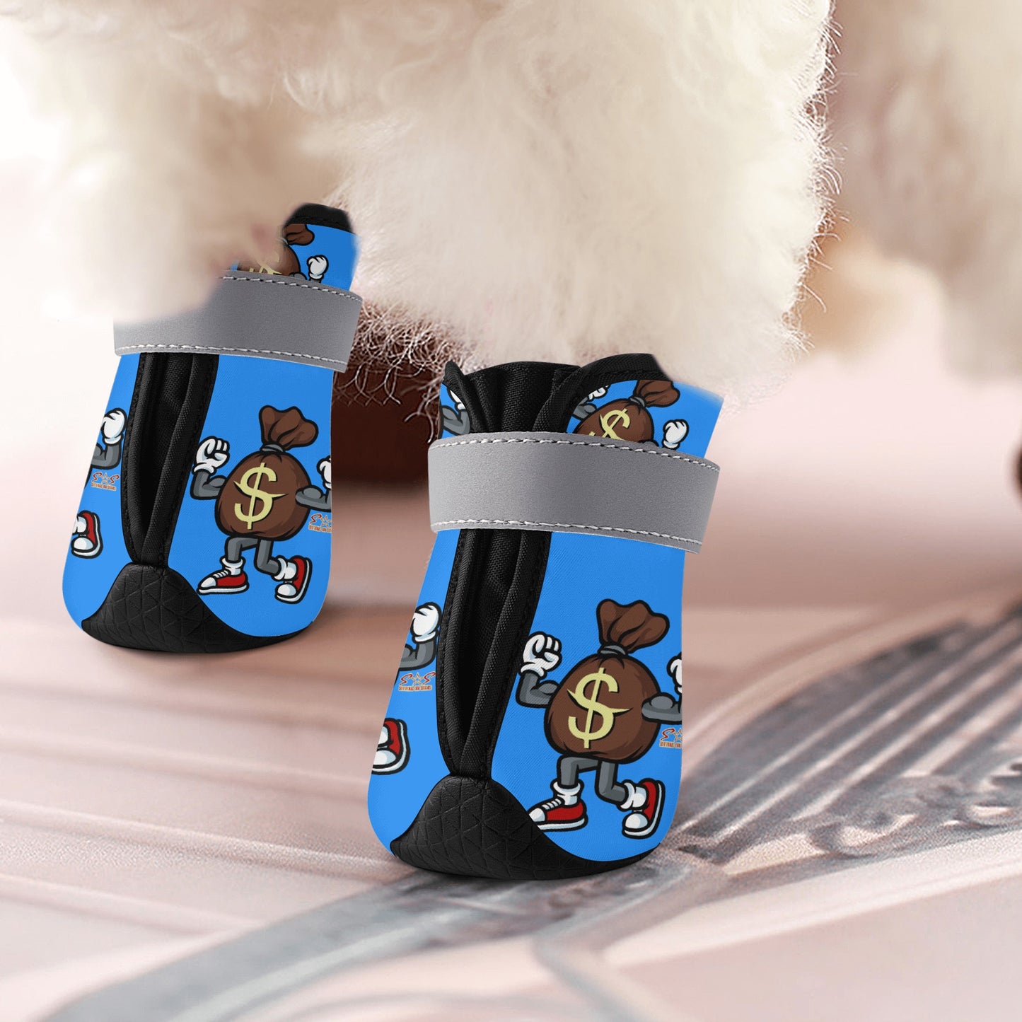 T.T.D (Ten Toes Down) Blue Non Slip Dog Socks