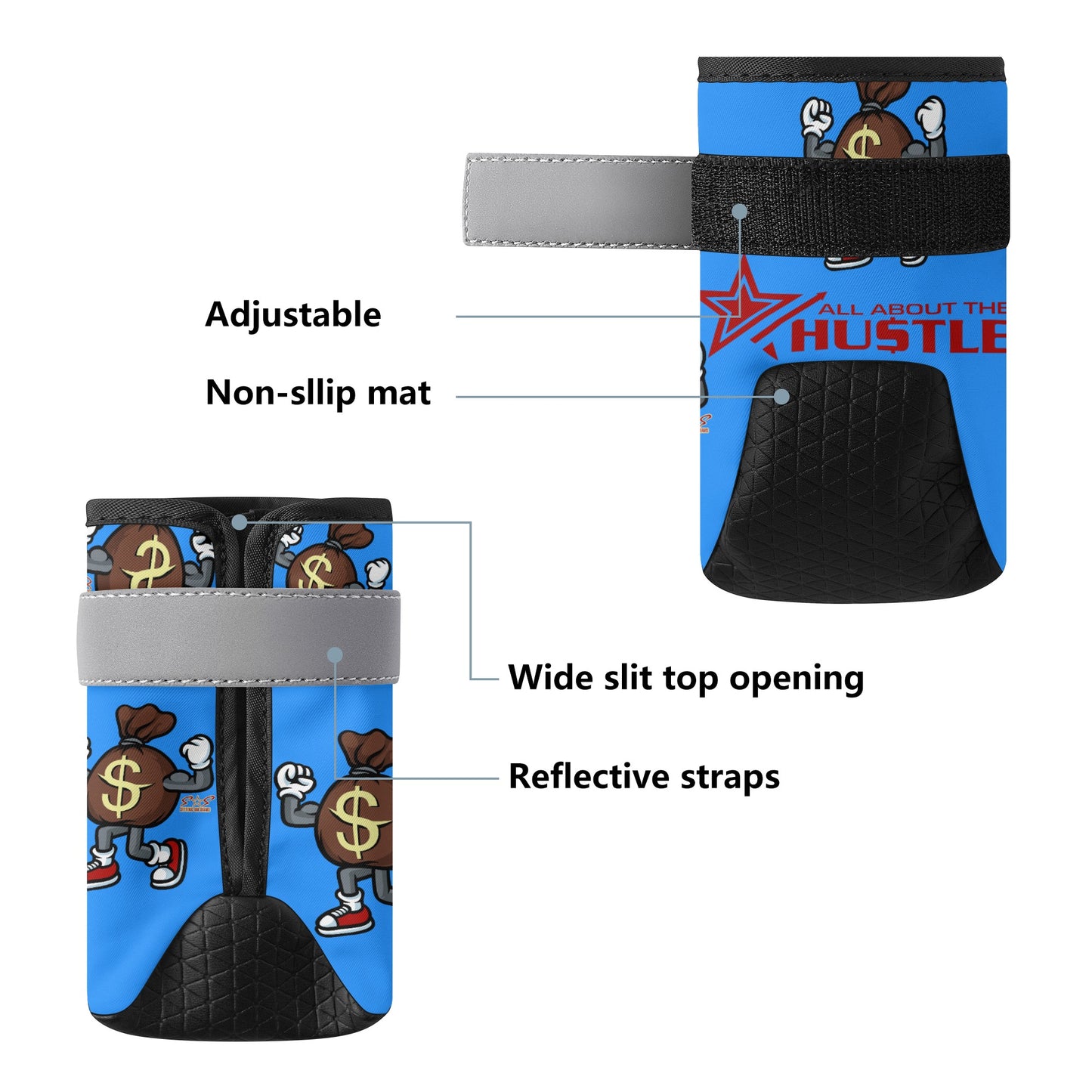 T.T.D (Ten Toes Down) Blue Non Slip Dog Socks