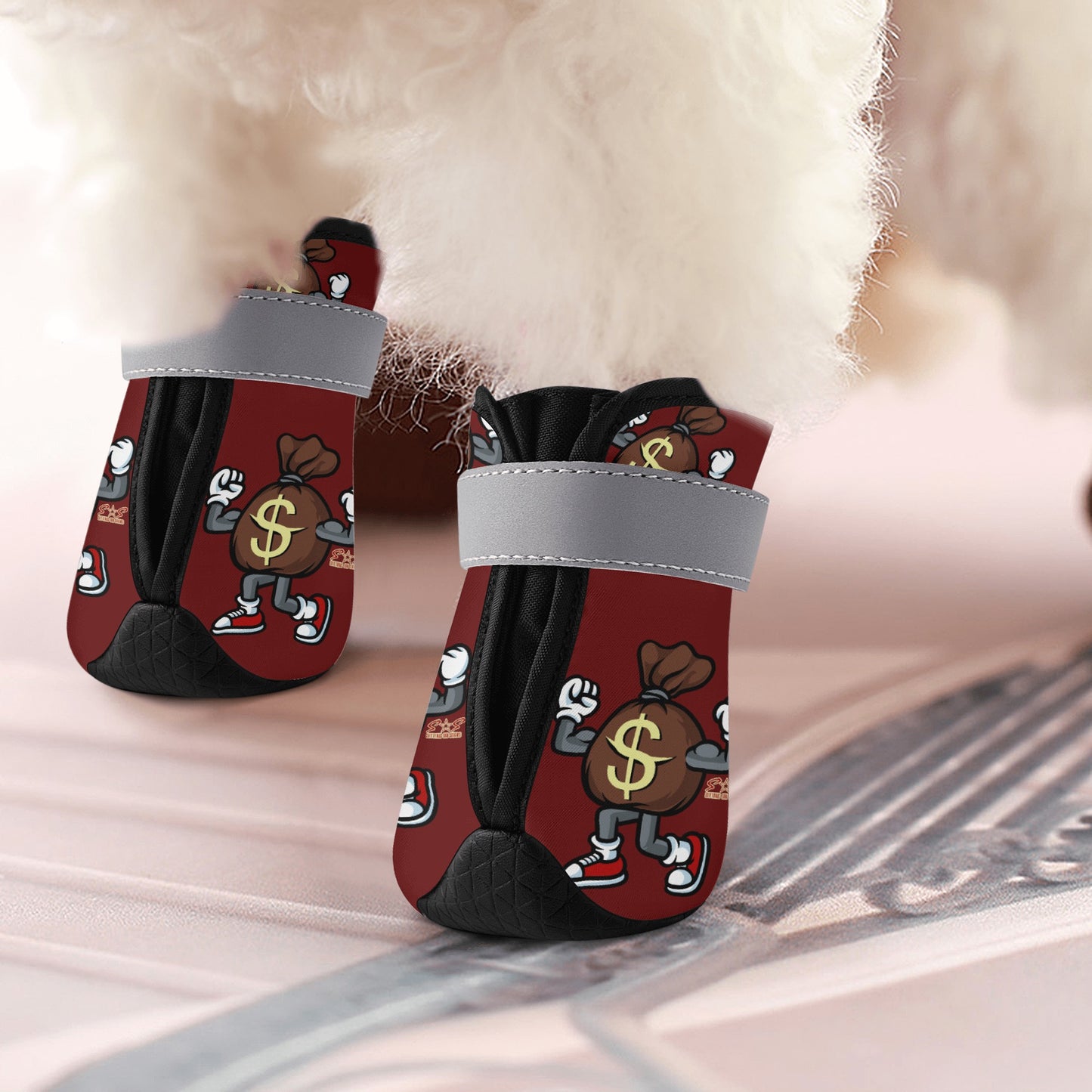 T.T.D (Ten Toes Down) Maroon Non Slip Dog Socks