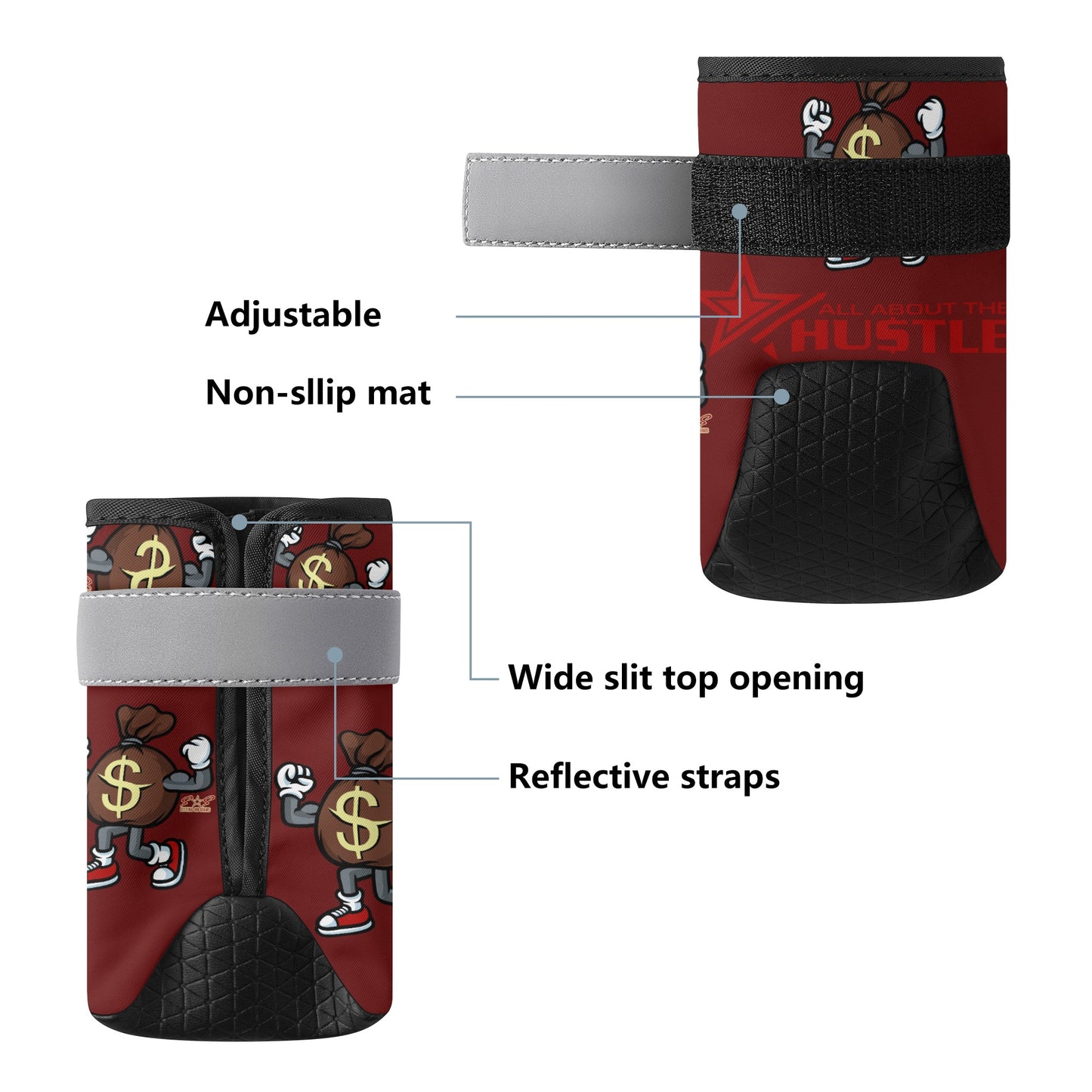 T.T.D (Ten Toes Down) Maroon Non Slip Dog Socks