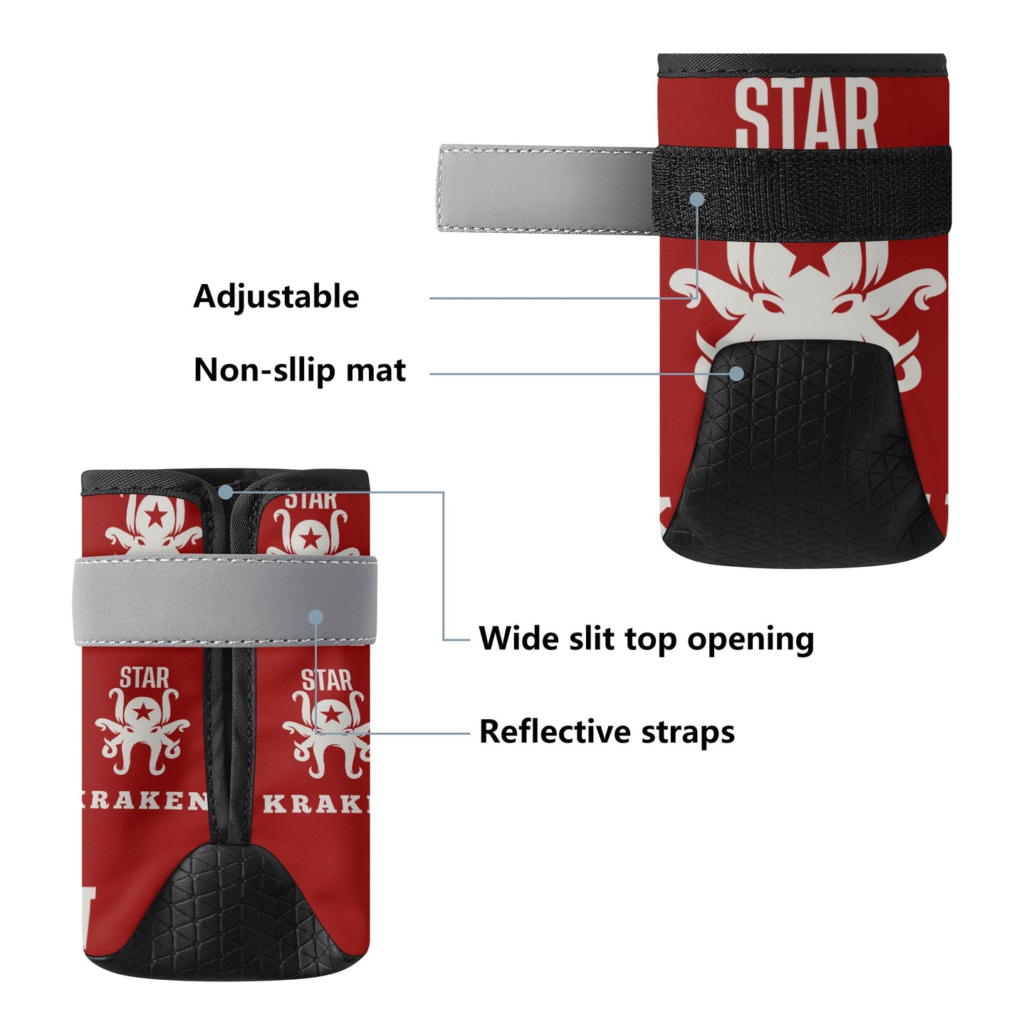 Star Kraken Maroon Non Slip Dog Socks