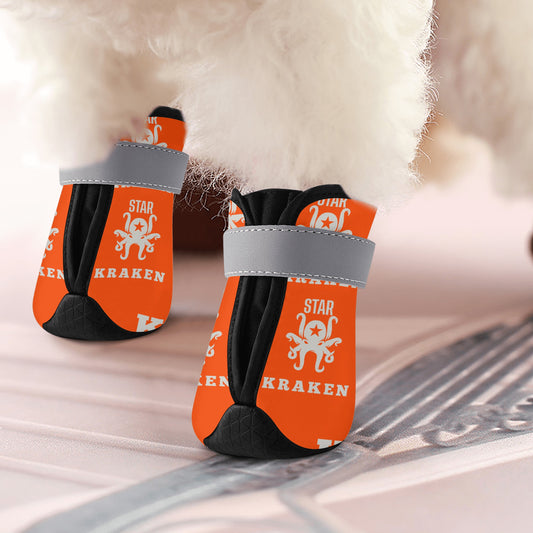 Star Kraken Dark Orange Non Slip Dog Socks