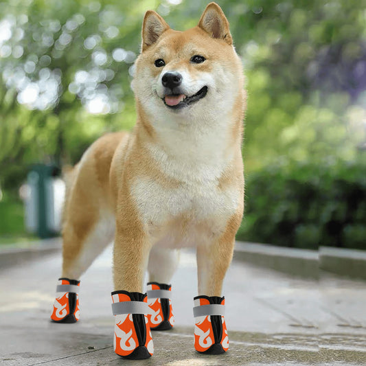 Star Kraken Dark Orange Non Slip Dog Socks