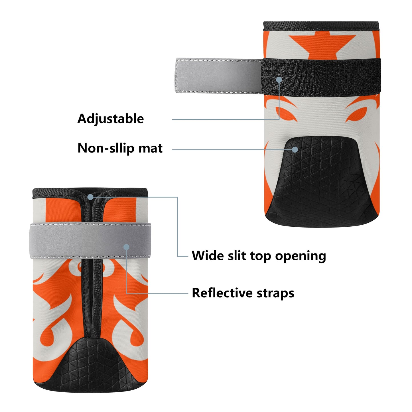 Star Kraken Dark Orange Non Slip Dog Socks