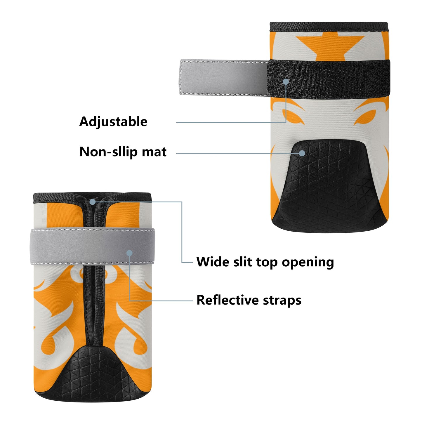 Star Kraken Orange Non Slip Dog Socks