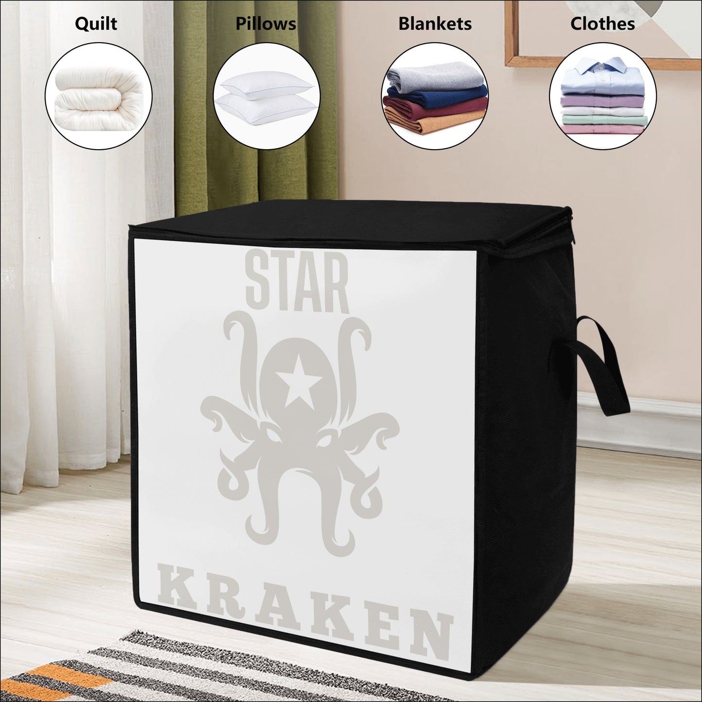 Star Kraken White Bedding Storage Box Bag