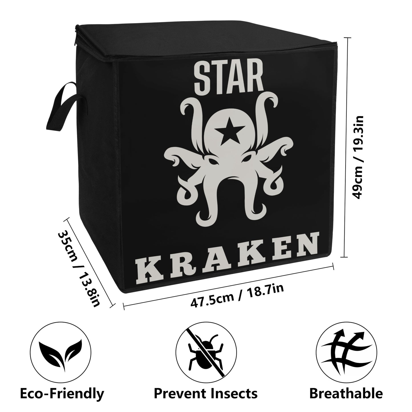 Star Kraken Black Bedding Storage Box Bag