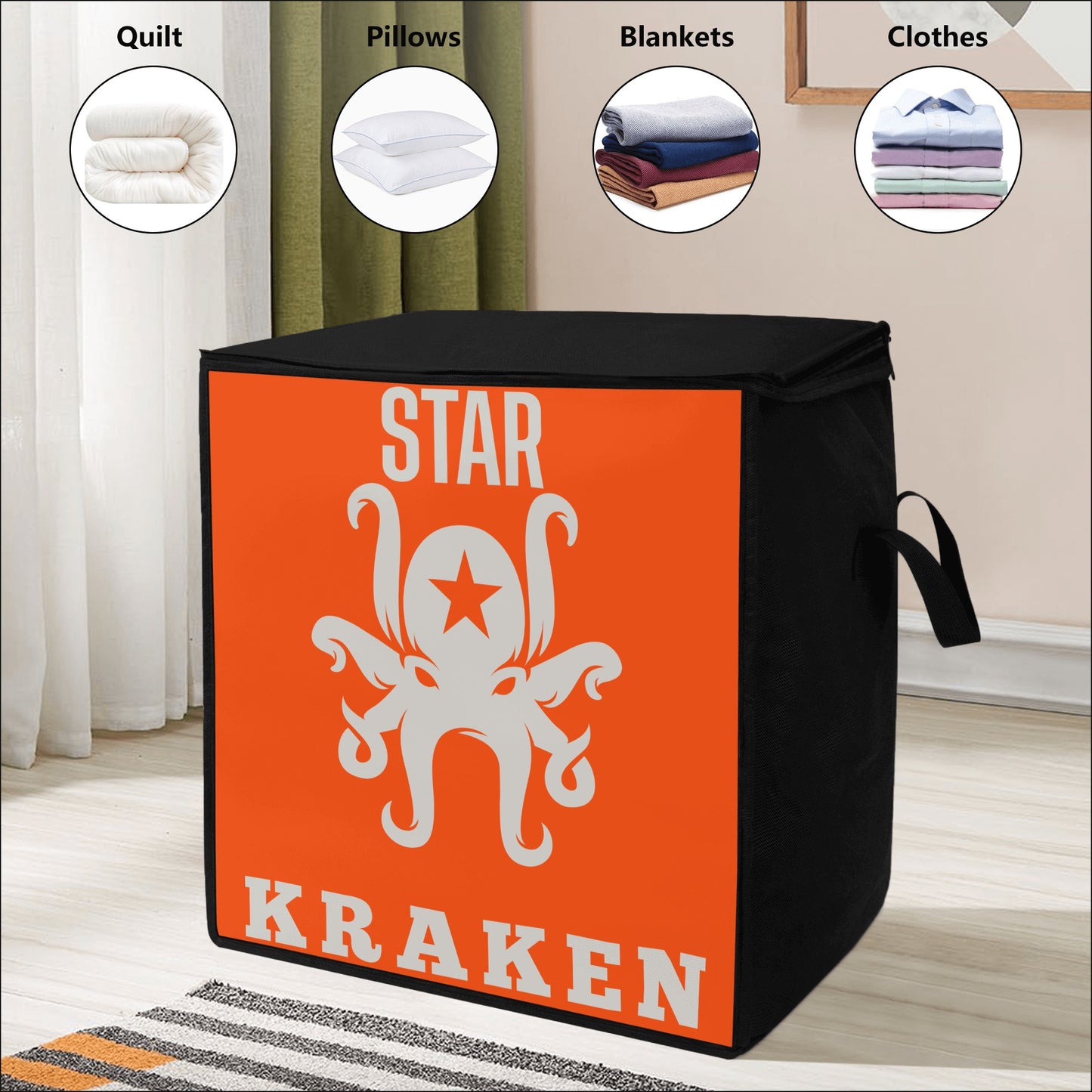 Star Kraken Dark Orange Bedding Storage Box Bag