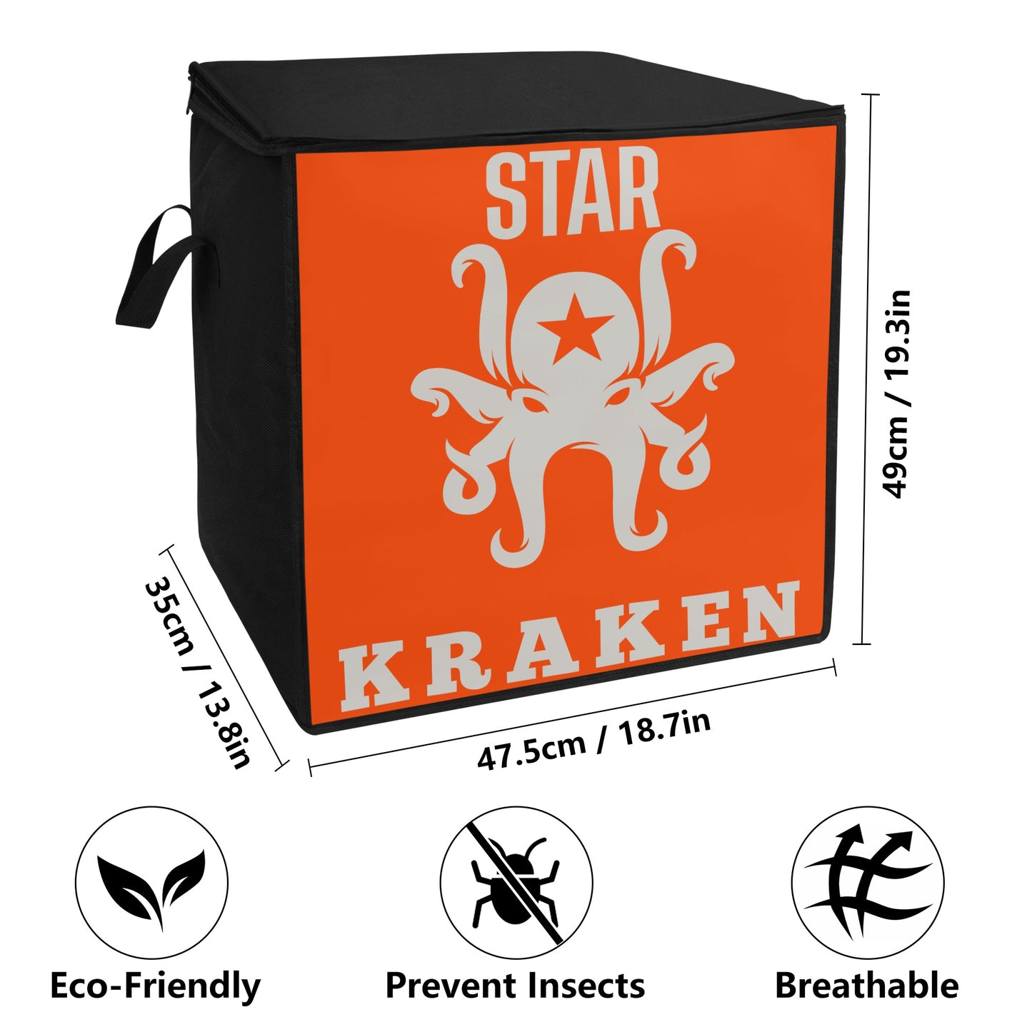 Star Kraken Dark Orange Bedding Storage Box Bag