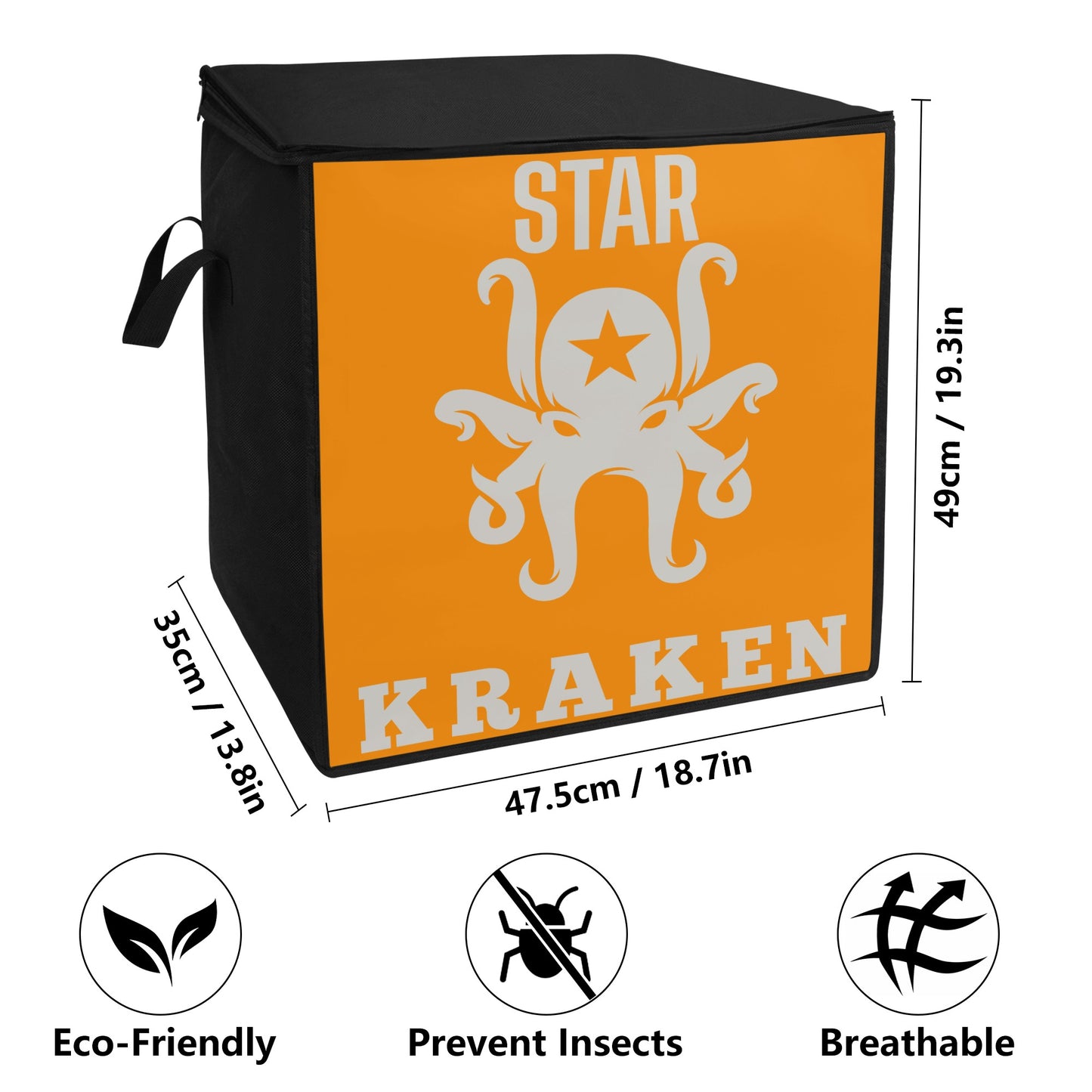 Star Kraken Orange Bedding Storage Box Bag