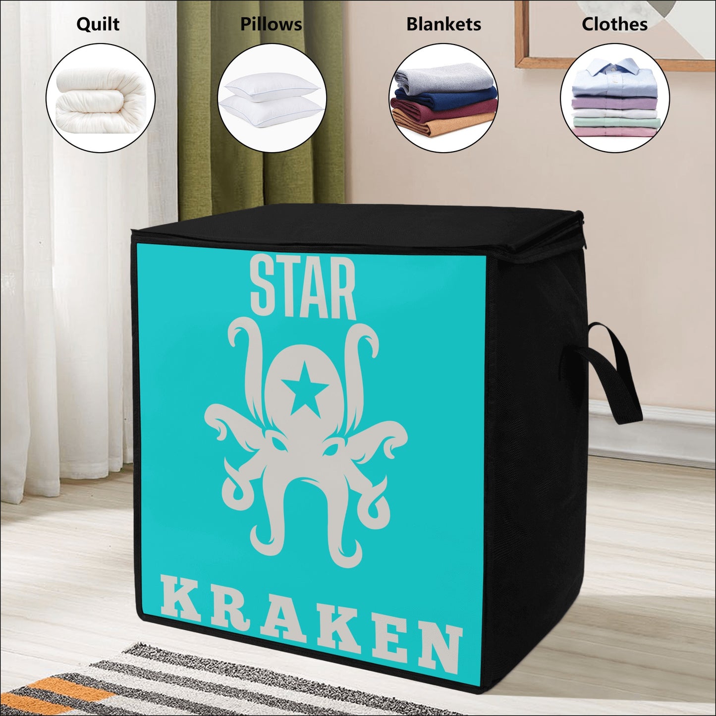 Star Kraken Turquoise Bedding Storage Box Bag