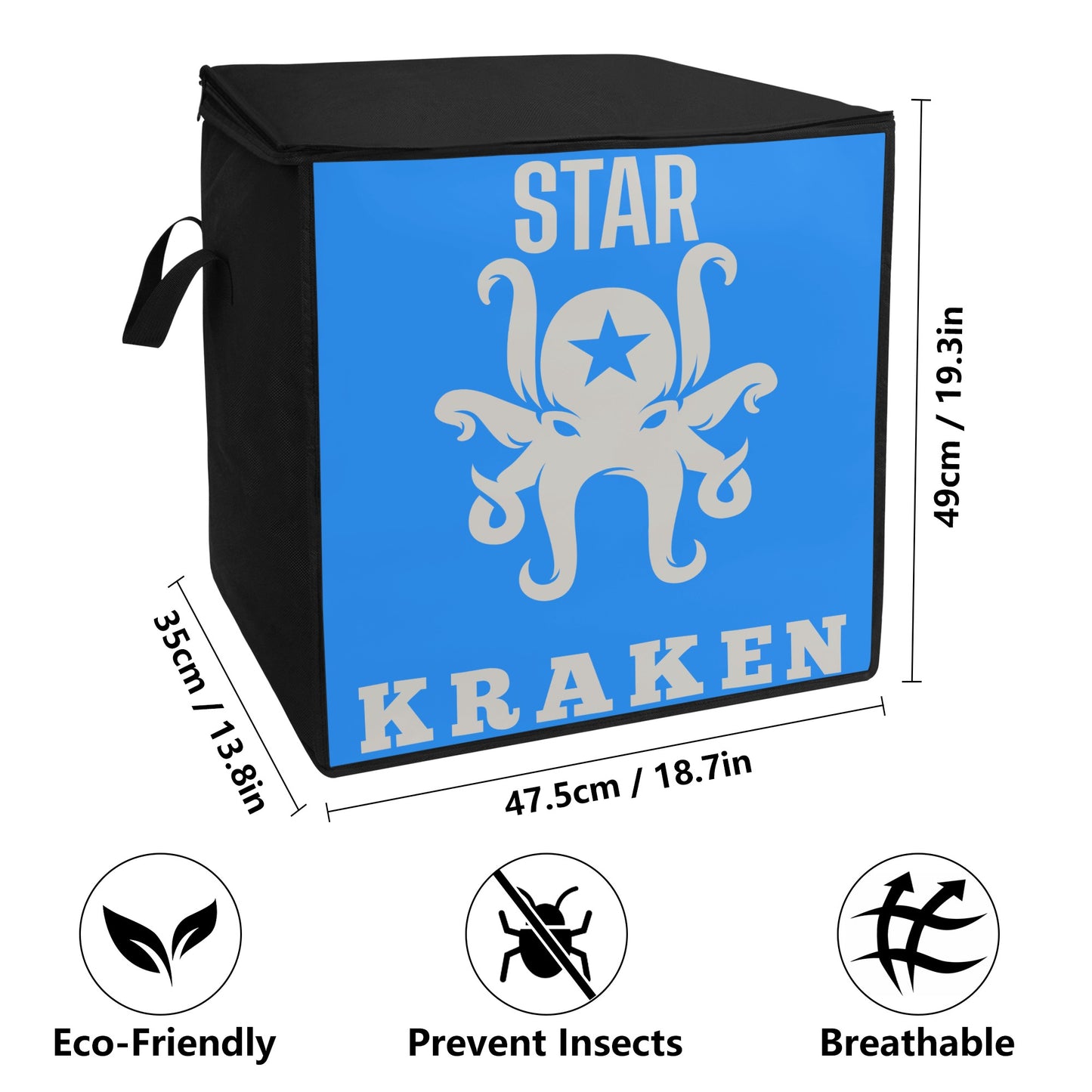 Star Kraken Blue Bedding Storage Box Bag