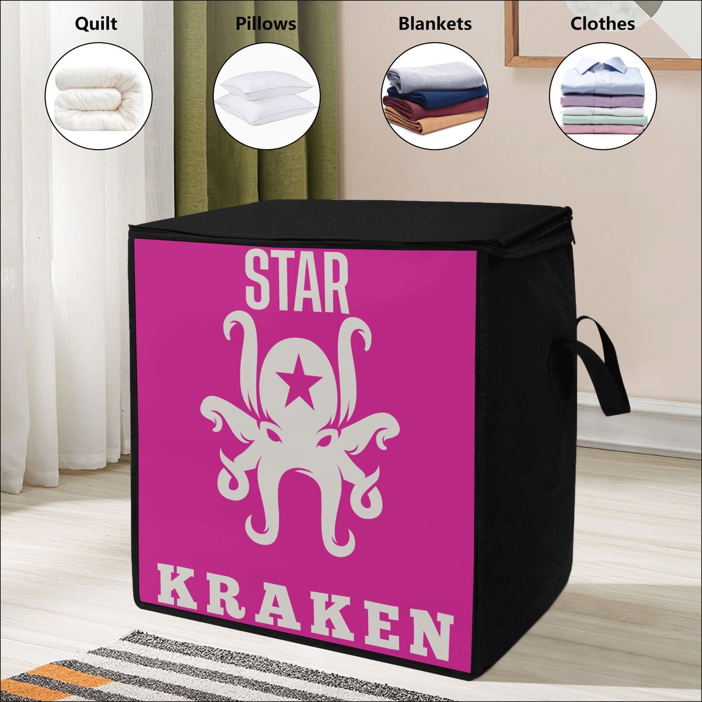 Star Kraken Purple Bedding Storage Box Bag