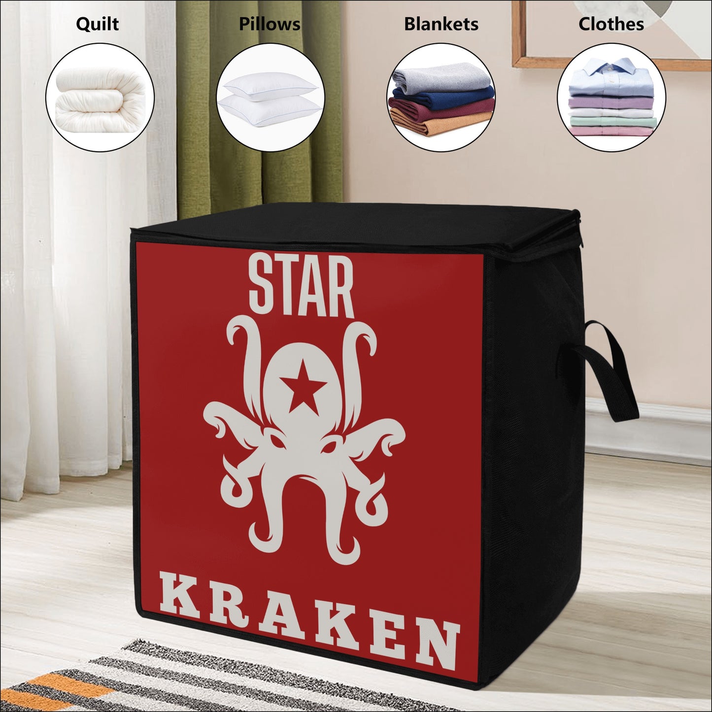 Star Kraken Maroon Bedding Storage Box Bag