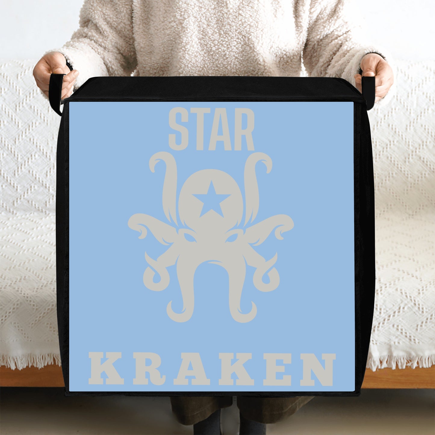 Star Kraken Sky Blue Bedding Storage Box Bag