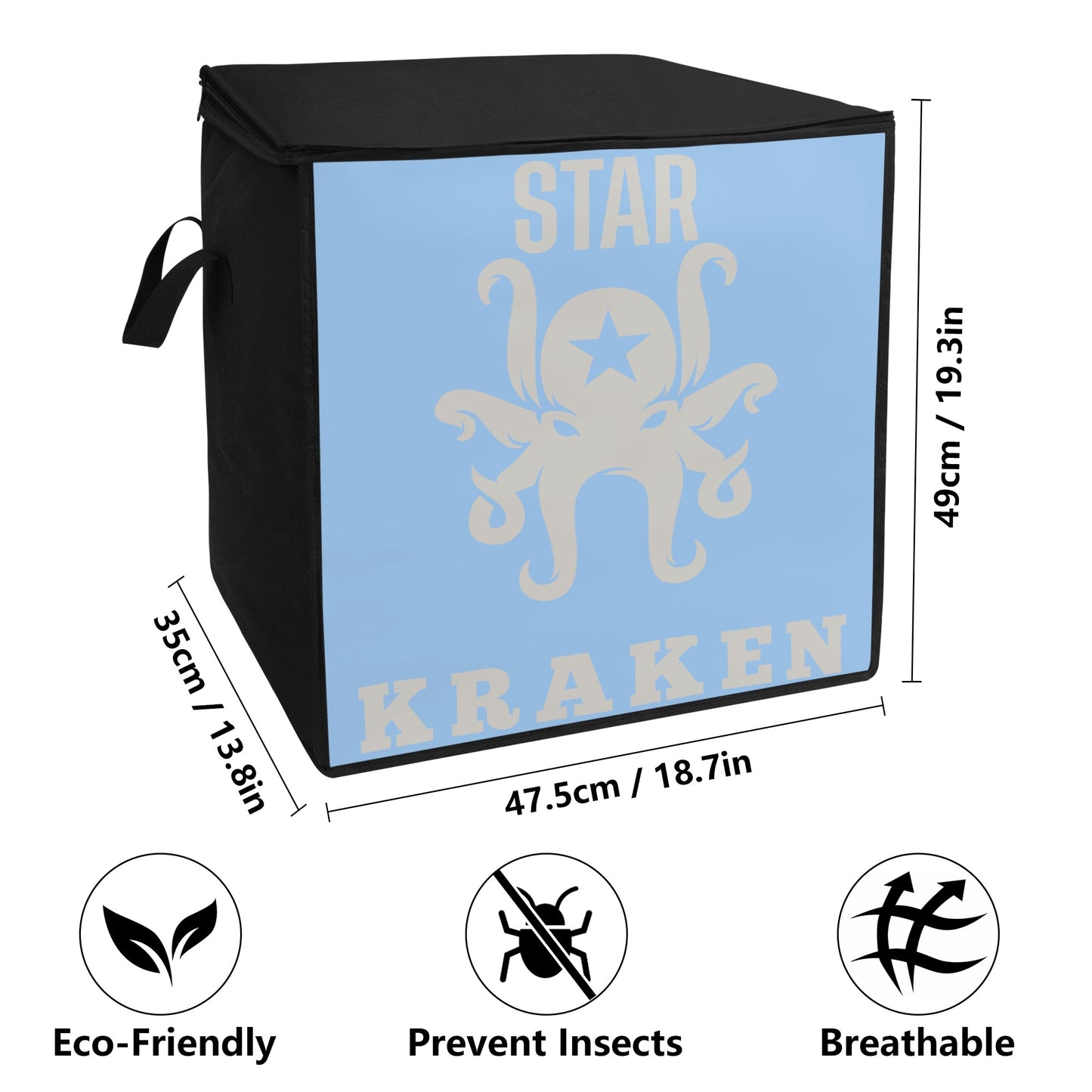 Star Kraken Sky Blue Bedding Storage Box Bag