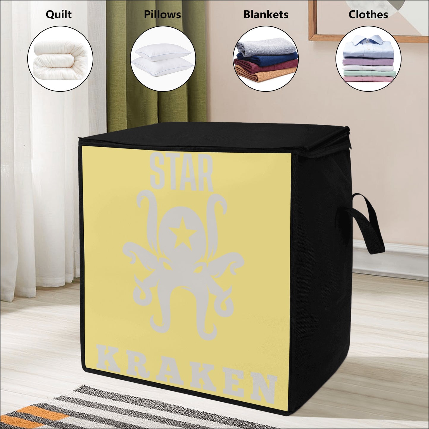 Star Kraken Tan Bedding Storage Box Bag