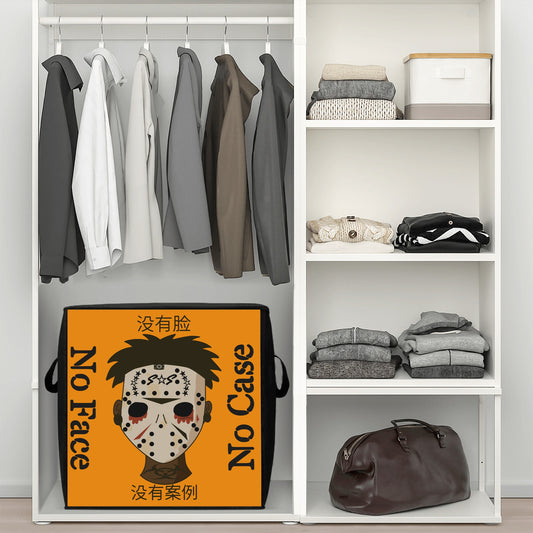 No Face, No Case Orange Bedding Storage Box Bag