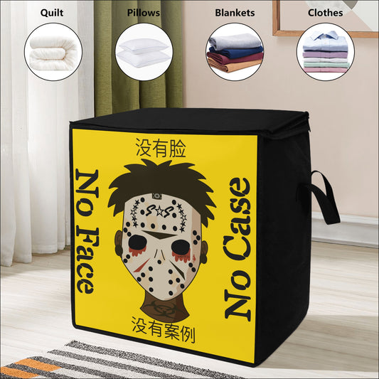 No Face, No Case Gold Bedding Storage Box Bag