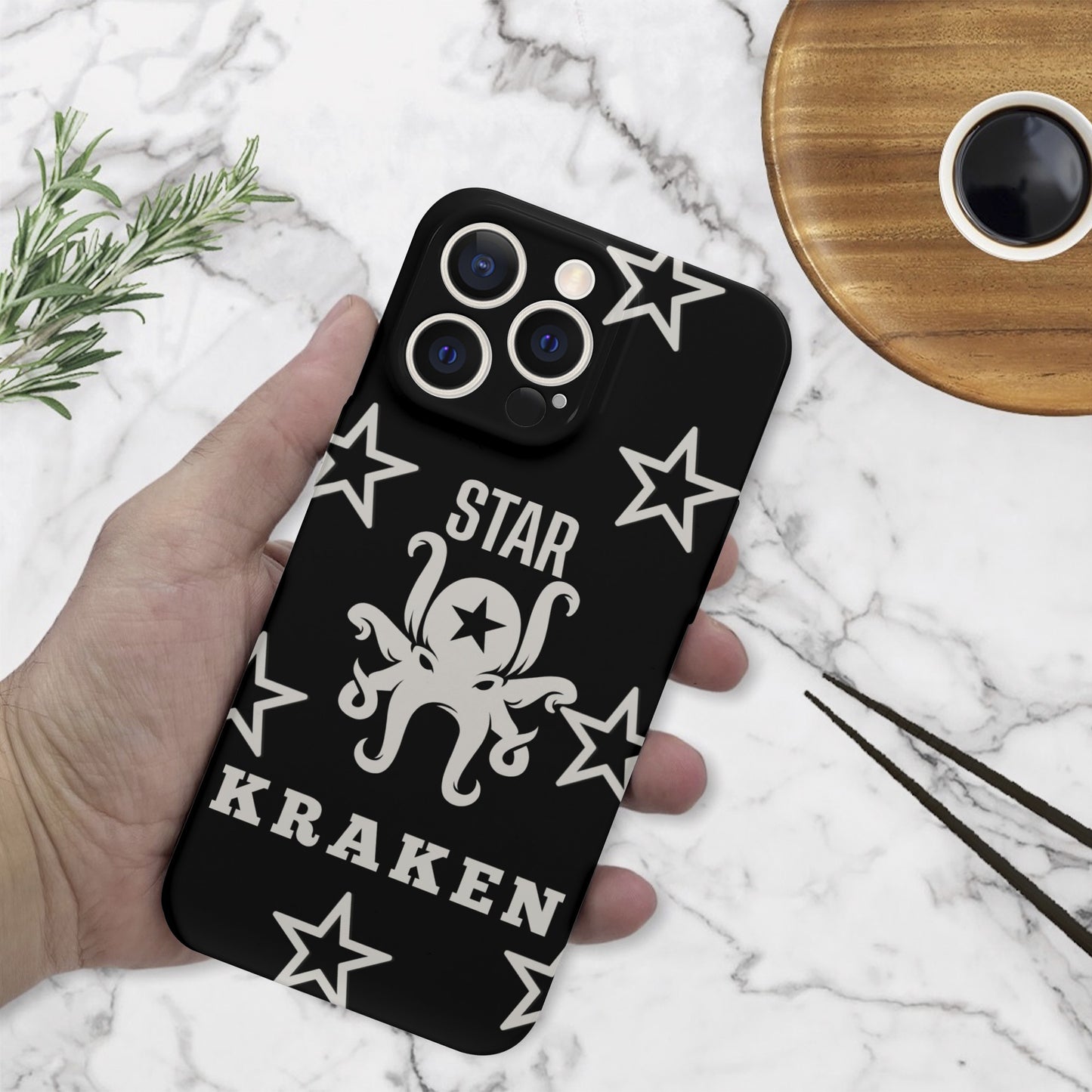 Star Kraken Black IPhone 15 Pro Max Phone Case Protector